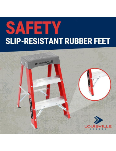 Escalera de Fibra de Vidrio Louisville 2 Pies 136 kg Industrial