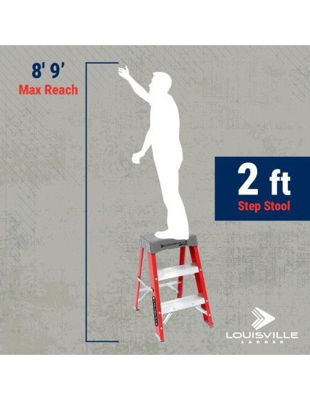 Escalera de Fibra de Vidrio Louisville 2 Pies 136 kg Industrial