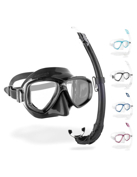 Paquete Snorkel Cressi Perla & Mexico Adulto Negro