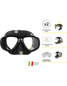 Paquete Snorkel Cressi Perla & Mexico Adulto Negro 2