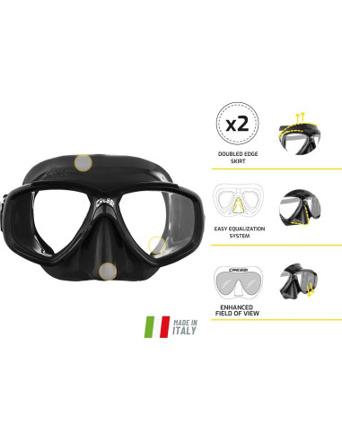 Paquete Snorkel Cressi Perla & Mexico Adulto Negro