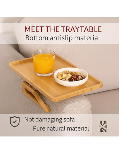 Mesa Bandeja para Sofá KANDOHAUS de Bambú Natural 33x24cm