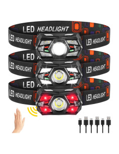 3 Linternas Frontales Recargables Rufykiri LED 5 Modos