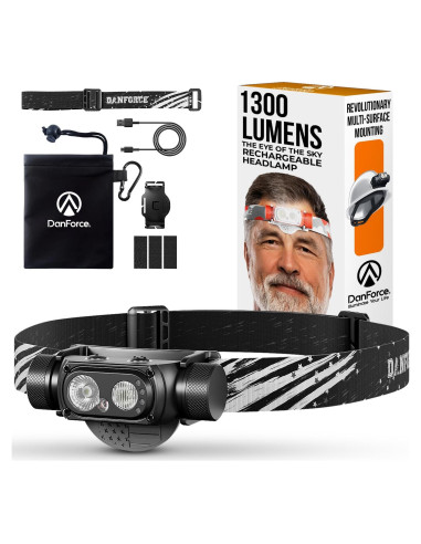 Linterna Frontal Recargable DanForce Mercurio 1300 Lúmenes
