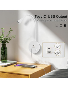 Luz de Lectura LED Montada en Pared MOLUOLA S21 Blanca 2