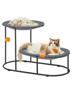 Cama Hamaca Elevada para Gatos Feandrea 2 Niveles Gris 83x42x53cm