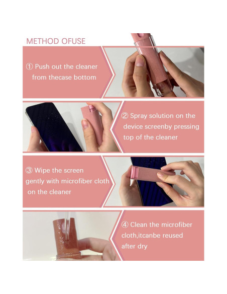 Kit Limpiador de Pantallas 2 en 1 Mketnymy Rosa y Negro