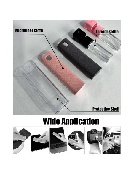 Kit Limpiador de Pantallas 2 en 1 Mketnymy Rosa y Negro