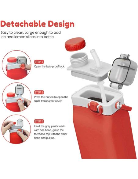 Botella de Agua Plegable SOUMAA 600ml Silicona BPA Libre