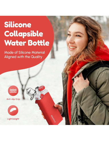 Botella de Agua Plegable SOUMAA 600ml Silicona BPA Libre