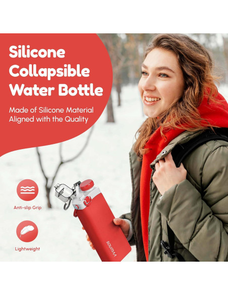 Botella de Agua Plegable SOUMAA 600ml Silicona BPA Libre