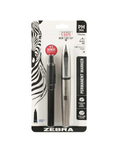 Marcador Permanente Zebra Pen PM-701, Acero Inoxidable, Tinta Negra
