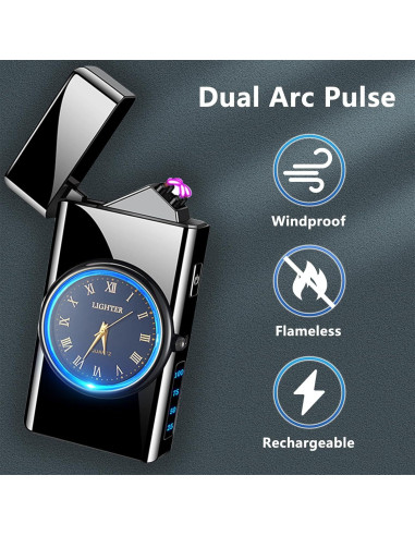 Encendedor Eléctrico USB RSBYE Doble Arco Resistente al Viento