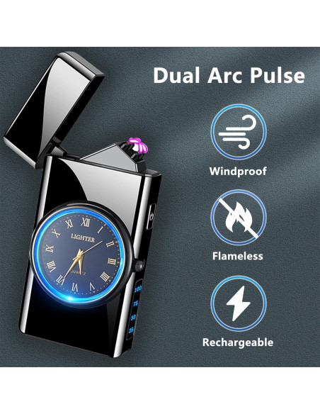Encendedor Eléctrico USB RSBYE Doble Arco Resistente al Viento