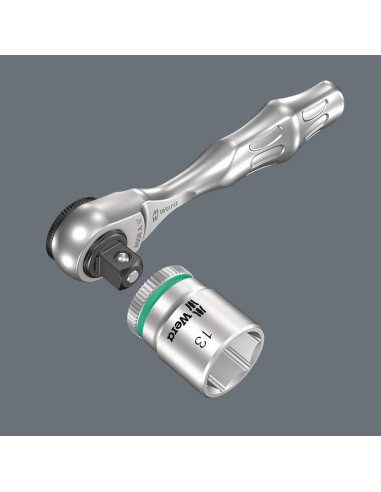 Carraca Wera 8008 A Mini 3 Cuadrada 1/4" 87mm