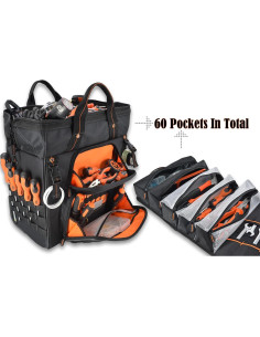 Conjunto de bolsa de herramientas WELKINLAND rodante 46 bolsillos 2