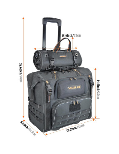 Conjunto de bolsa de herramientas WELKINLAND rodante 46 bolsillos