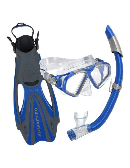 Conjunto de Snorkel U.S. Divers Cozumel DX Ajustable Azul