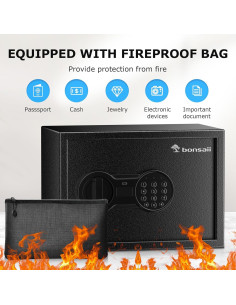 Caja Fuerte Bonsaii SF002 Pro Ignífuga 25x35x25cm 2