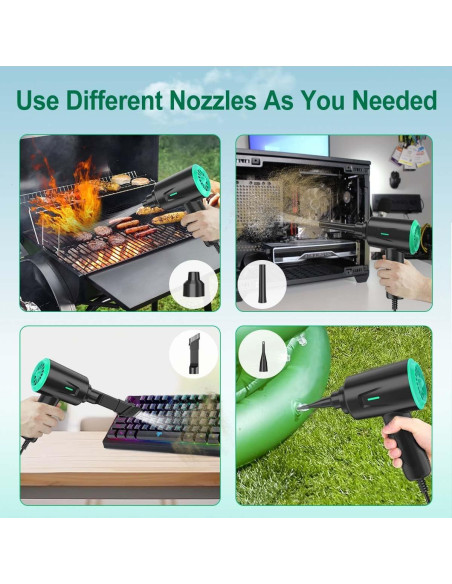 Soplador de Aire Meudeen AD08A 500W 2 Velocidades Verde