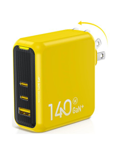 Cargador AOHI Magcube 140W USB-C 3 Puertos Amarillo