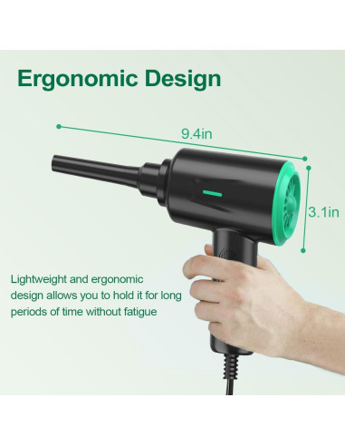 Soplador de Aire Meudeen AD08A 500W 2 Velocidades Verde