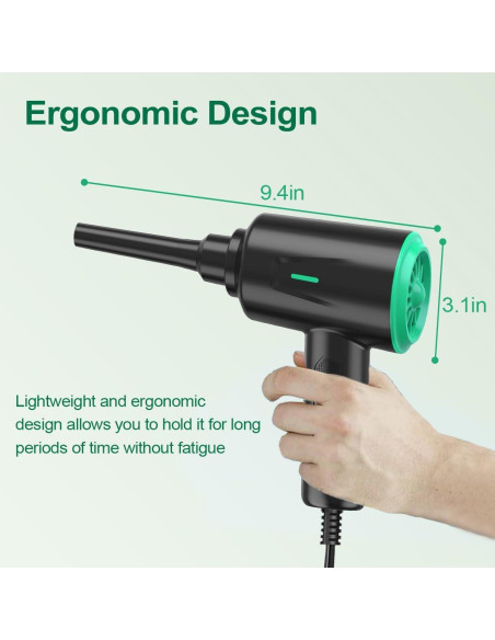 Soplador de Aire Meudeen AD08A 500W 2 Velocidades Verde