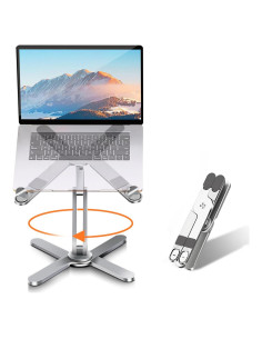 Soporte para Laptop Moallia 360 Plegable Metal Plata