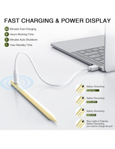 Lápiz para iPad HATOKU 1ra Gen. Carga Rápida Amarillo 2