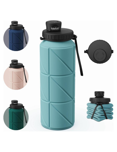 Botella de Agua Plegable Mefold 690ml Silicona Verde