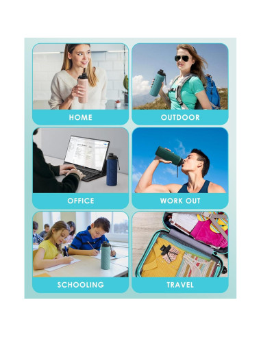 Botella de Agua Plegable Mefold 690ml Silicona Verde