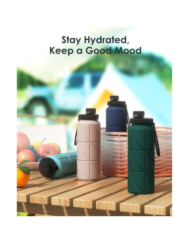 Botella de Agua Plegable Mefold 690ml Silicona Verde