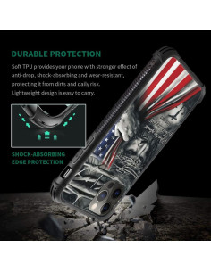 Funda DAIZAG iPhone 12 Mini A Prueba de Golpes Bandera Americana 2