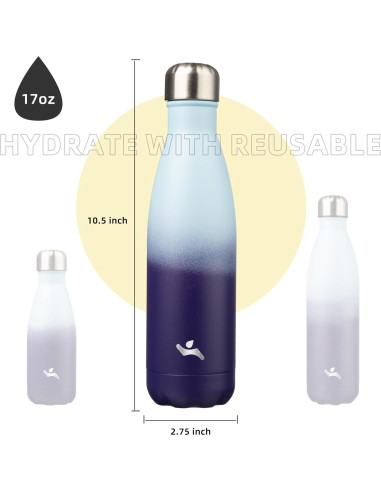 Botella de Agua Aislada Konokyo 500 ml Doble Pared Sueño Oceánico