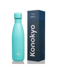 Botella de Agua Aislada Konokyo 17 oz Acero Inoxidable Turquesa
