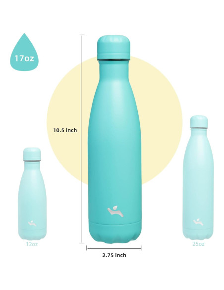 Botella de Agua Aislada Konokyo 17 oz Acero Inoxidable Turquesa
