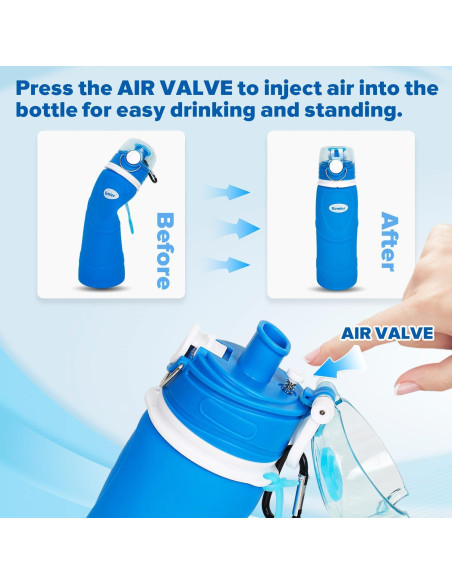 Botella de Agua Plegable Kemier S5 750ml Silicona BPA Libre Botella de Agua Plegable Kemier S5 750ml Silicona BPA Libre