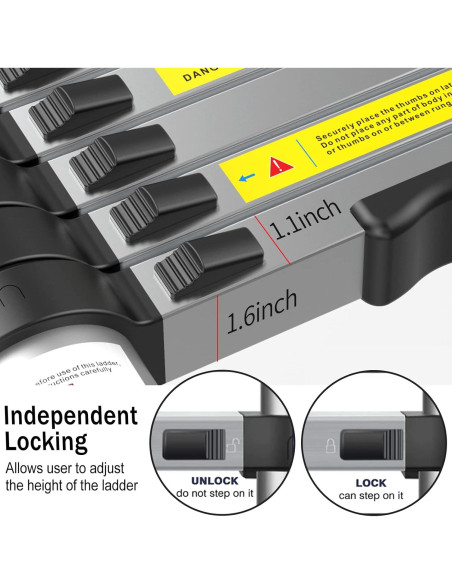 Escalera Telescópica BOWEITI 4.72m Aluminio con Bolsa