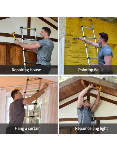 Escalera Telescópica BOWEITI 4.72m Aluminio con Bolsa