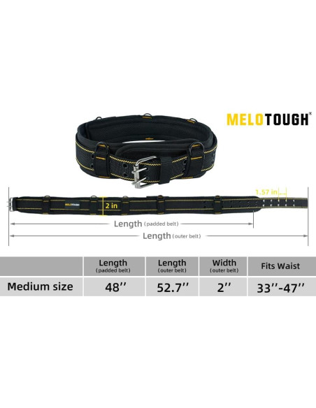 Arnés de Herramientas Melotough WB001 Acolchado Negro