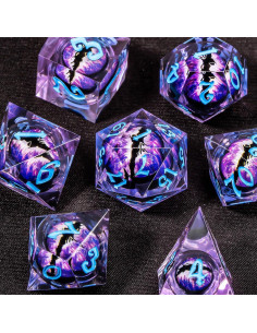 Juego de Dados Ojo de Dragón YIKELAN 7 Pcs D&D Poliedricos 2