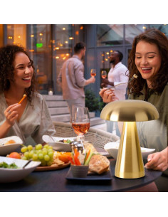 Lámpara de Mesa LED Inalámbrica Leroxo Dorado Claro 2