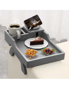 Soporte para Tazas de Sofá BAMBOOTRAY 4-en-1 Gris 2