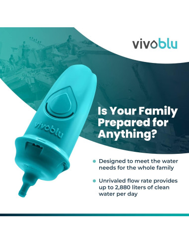 Filtro de Agua de Emergencia Vivoblu VCF01 - 2 L/min, 272 g