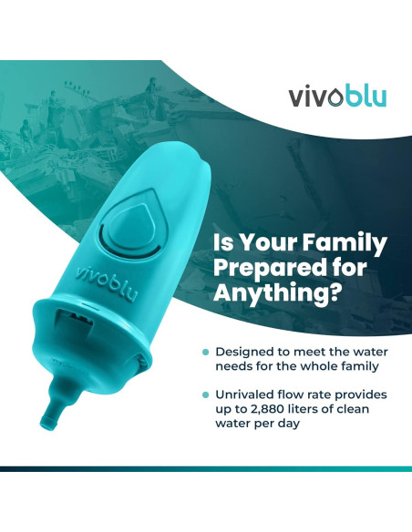 Filtro de Agua de Emergencia Vivoblu VCF01 - 2 L/min, 272 g