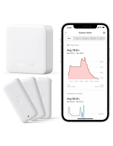SwitchBot Termómetro Higrómetro WiFi 3 Sensores IP65