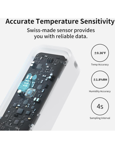SwitchBot Termómetro Higrómetro WiFi 3 Sensores IP65