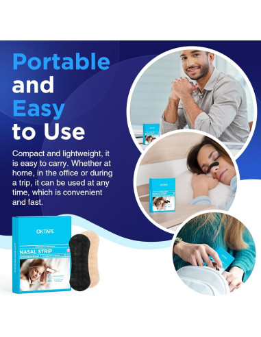 Tiras Nasales OK TAPE Beige 30 Pcs - Alivio Ronquido y Congestión