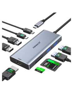 Adaptador Multiport USB C ABIWAZY 9 en 1 HDMI 4K 100W