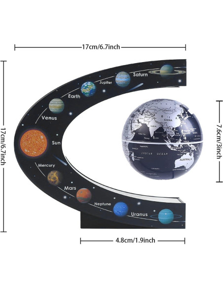 Globo Flotante WOWESOTICA SC-01 Geográfico LED 9 cm